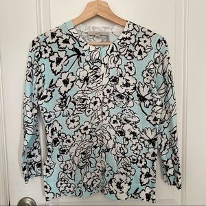 LOFT Floral Sweater Cardigan